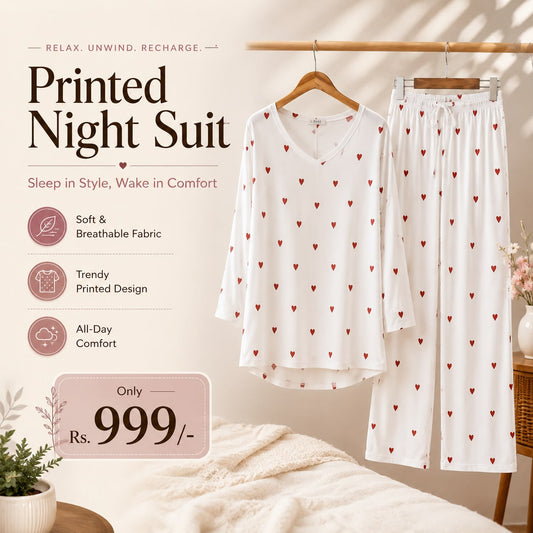 White Princess Ribon Night Suit